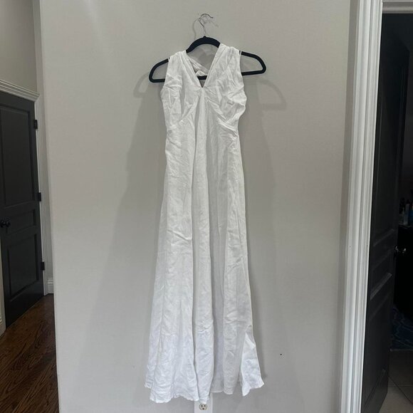 DISSH Ivory 100% linen halter maxi dress with a relaxed fit #maxidress - Picture 3 of 7